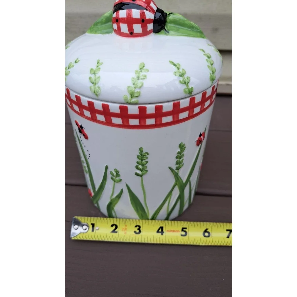 Hausenware Design By Libby Wilkle Ladybug Design Porcelain Canister Cookies Jar